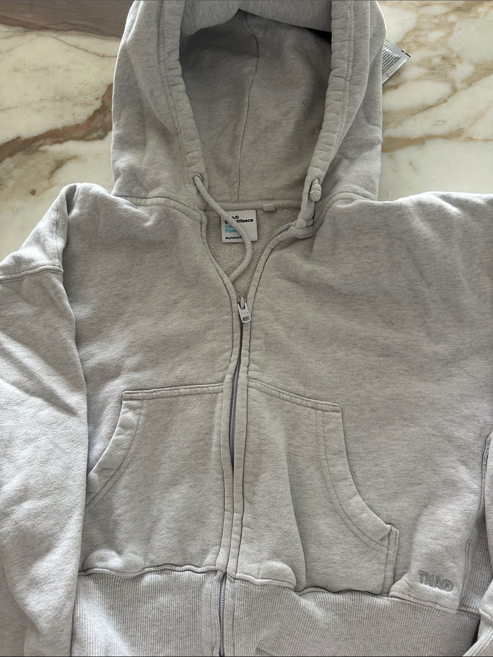 TNA Light Gray Zip-Up Hoodie